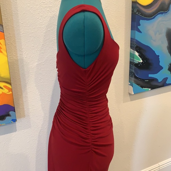Laundry by Shelli Segal Red Ruched Evening Dress - Picture 7 of 13